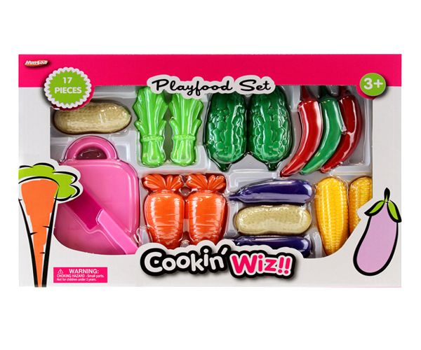 6 Pieces 17 Pieces Vegetable Playset In Open Blister Box - Girls Toys