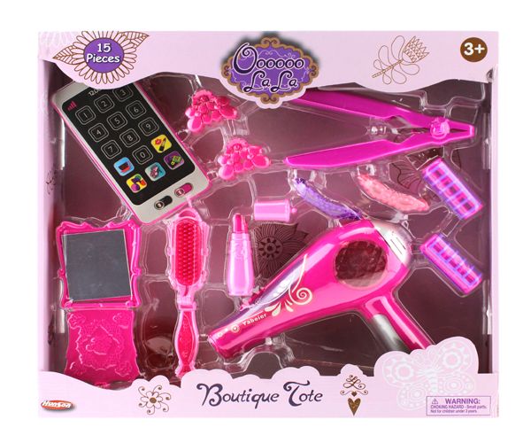 12 Wholesale 13 Pieces Beauty Play Set With Hair Dryer In Open Blister