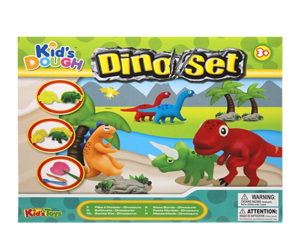 12 Pieces of Kid's Dough Dino Set In Printed Box