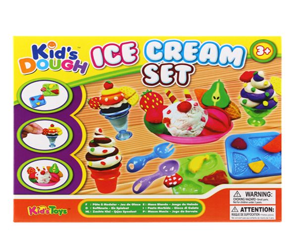 12 Pieces of Kid's Dough Ice Cream Set In Printed Box
