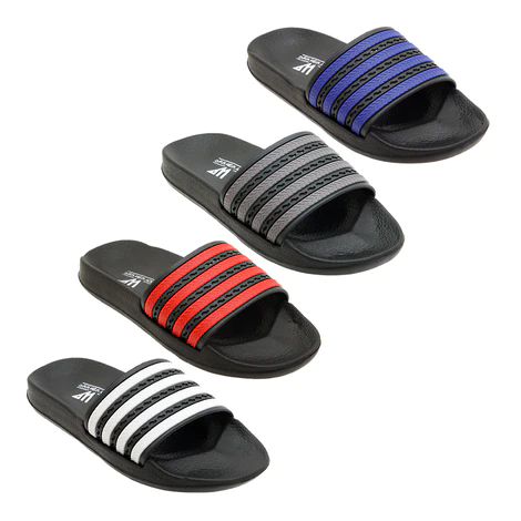 Adidas 3 stripe sales flip flops