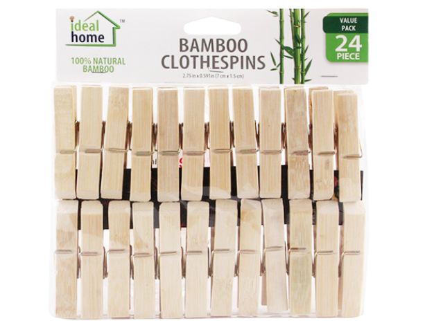 48 Pieces of 24 Count Bamboo Clothespin