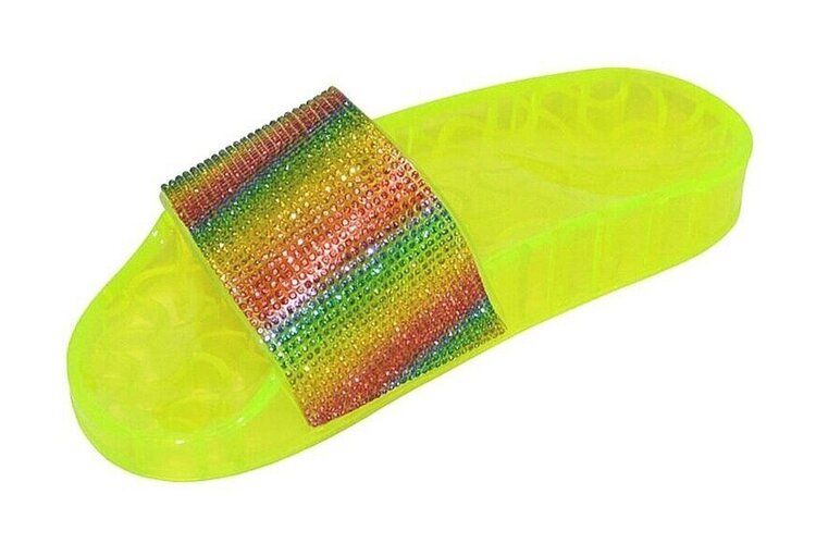 12 Wholesale Jelly Slippers For Women In Yellow Size 5-10