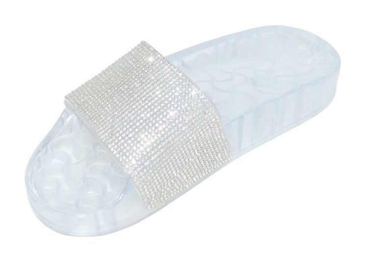 12 Wholesale Jelly Slippers For Women In Clear Size 5-10