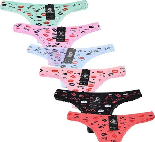 48 Wholesale Womens Cotton Panties Graphic Print Size S - at