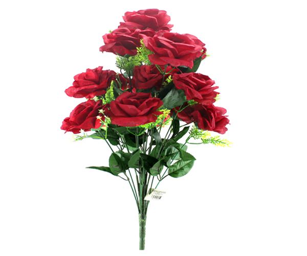 48 Pieces of Artificial Rose 18 Head 18 Leaves In Wine Red