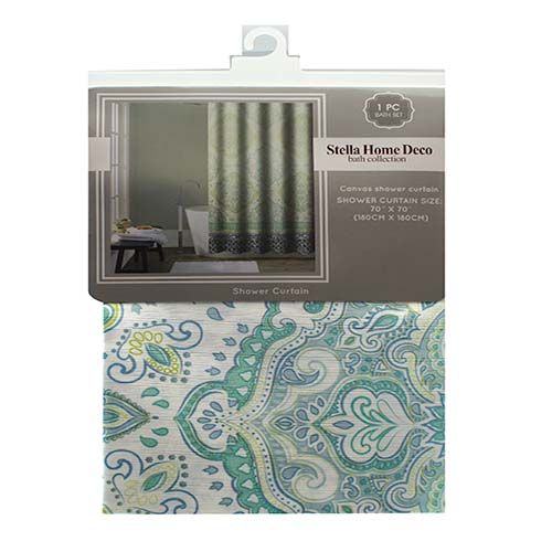 12 Pieces of Shower Curtain Mandala 70x70 Inch