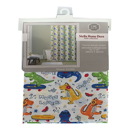 12 Pieces of Shower Curtain Cute Alligator 70x70 Inch