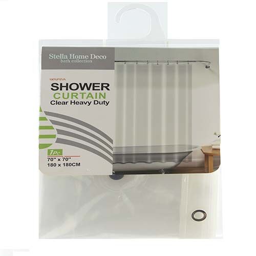 24 Pieces of Shower Curtain Peva Clear Heavy Duty 70x70 Inch