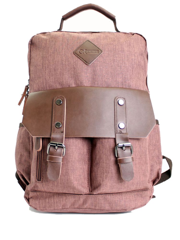 12 Wholesale Unisex Backpack Premium Zipper Color Brown