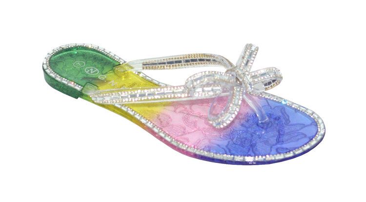 12 Wholesale Jelly Sandal For Women In Rainbow Size 7-11