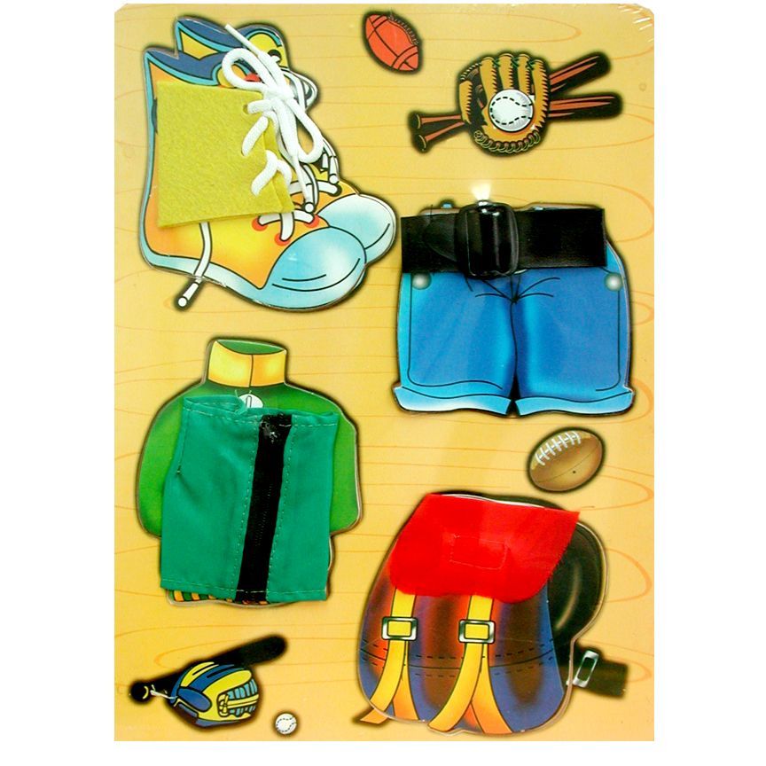 48 Pieces of Children's Wooden Puzzles With Dress Up Clothes Designs