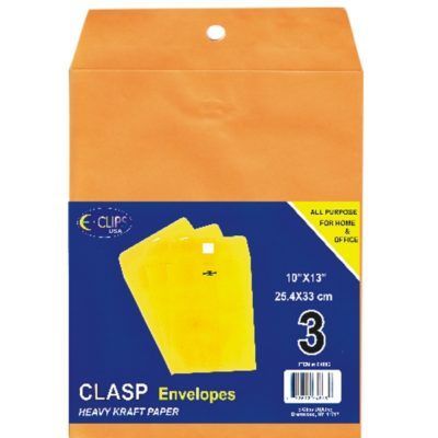48 Pieces of 10 X 13 Kraft Clasp Manila Envelopes With Metal Closure And Gummed Flap 3 Packs