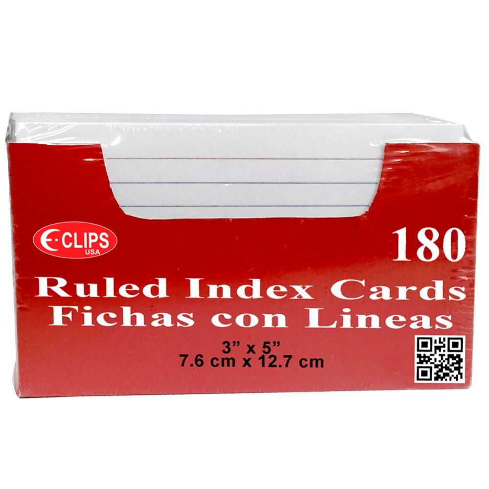 48 Pieces of 3 X 5 Ruled Index Cards 180 Pack