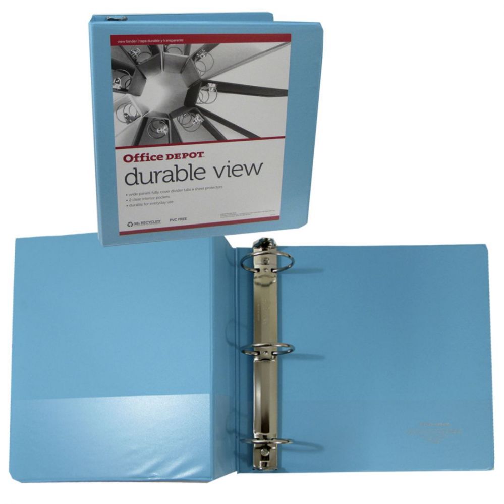 12 Pieces of Heavy Duty View Binders With 2 Inch O Rings And Interior Pockets Light Blue