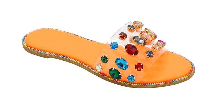 Wholesale Footwear Jelly Sandal For Women In Orange Size 7-11