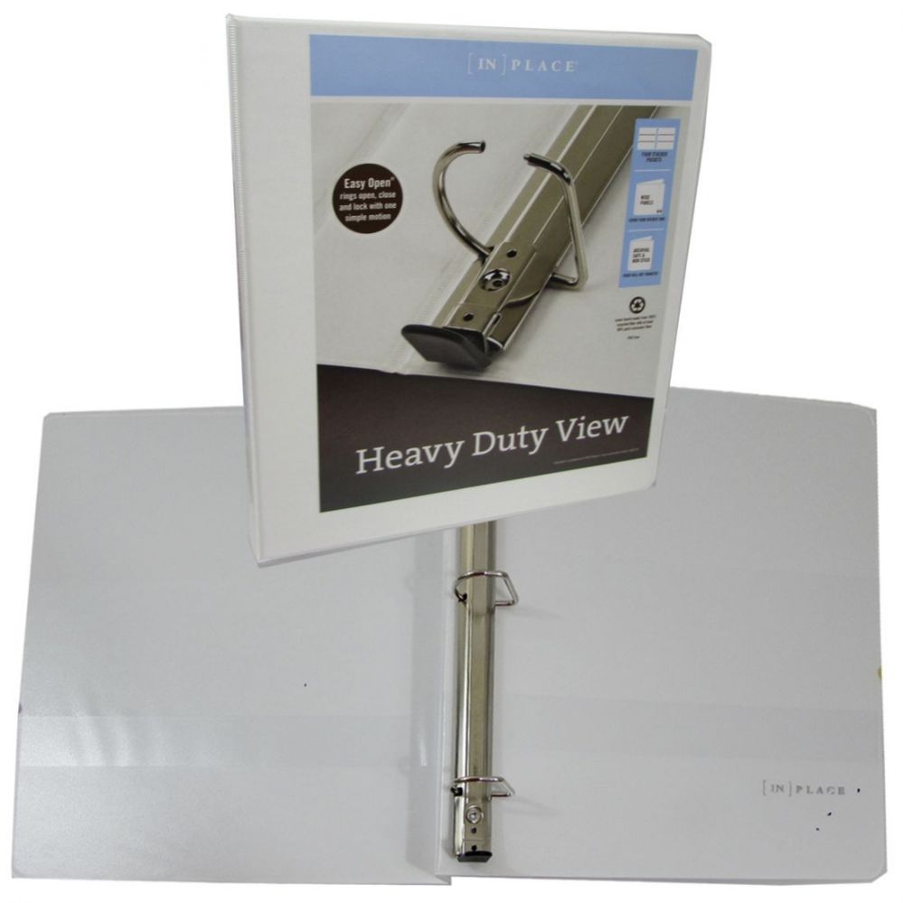 12 Pieces of Heavy Duty View Binders With 1 Inch Ring In White