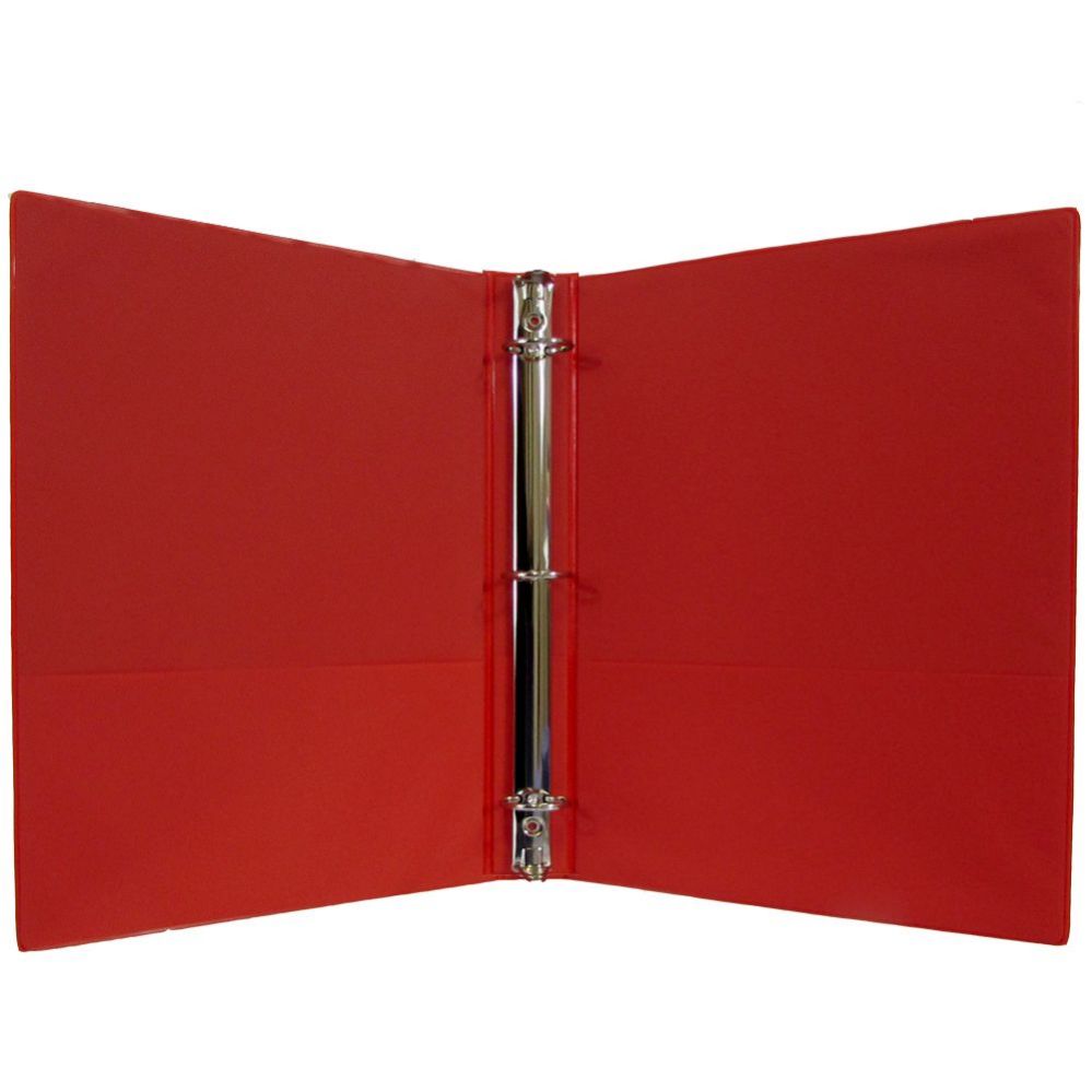 24 Pieces of 3 Ring Vinyl Hardcover Binders With 1 Round Rings In Red