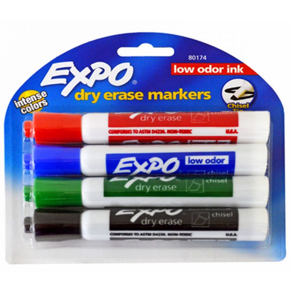 48 Pieces of Expo Low Odor Dry Erase Markers Assorted Colors 4 Pack
