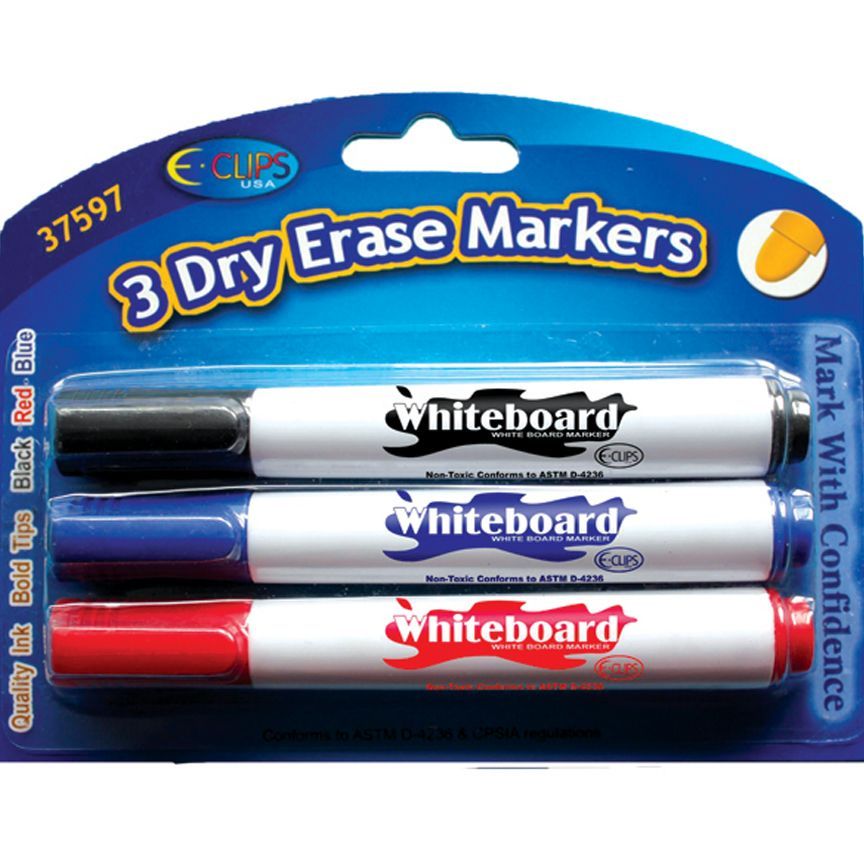 48 Pieces of Broad Tip Dry Erase Whiteboard Markers Assorted Colors 3 Pack