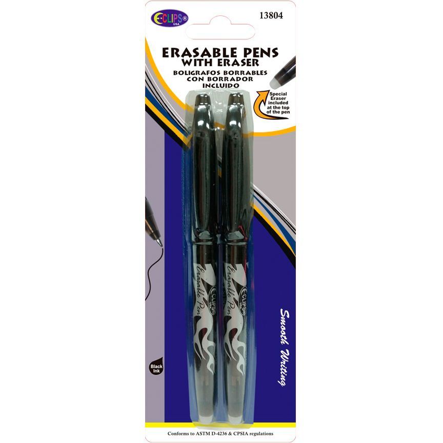 48 Wholesale Erasable Pens With Black Ink 2 Pack