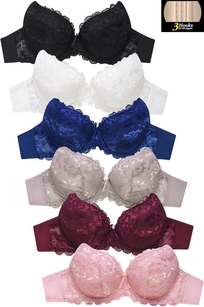 144 Pieces Sofra Ladies Lace D Cup Bra - Womens Bras And Bra Sets - at 