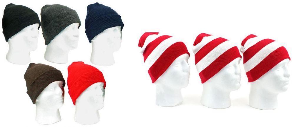 27 Wholesale Family Winter Hat Bundle Solid Colors And Red And White Stripes