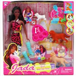 12 Wholesale 11.5" Ethnic Jada Doll W/ Mini Doll & Pets In Window Box