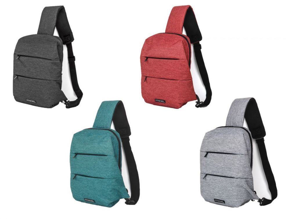 12 Wholesale Fitkicks Latitude Water Resistant Sling Bags With Heathered Details