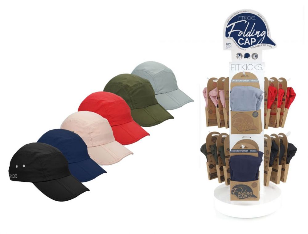 24 Wholesale Fitkicks Folding Baseball Caps