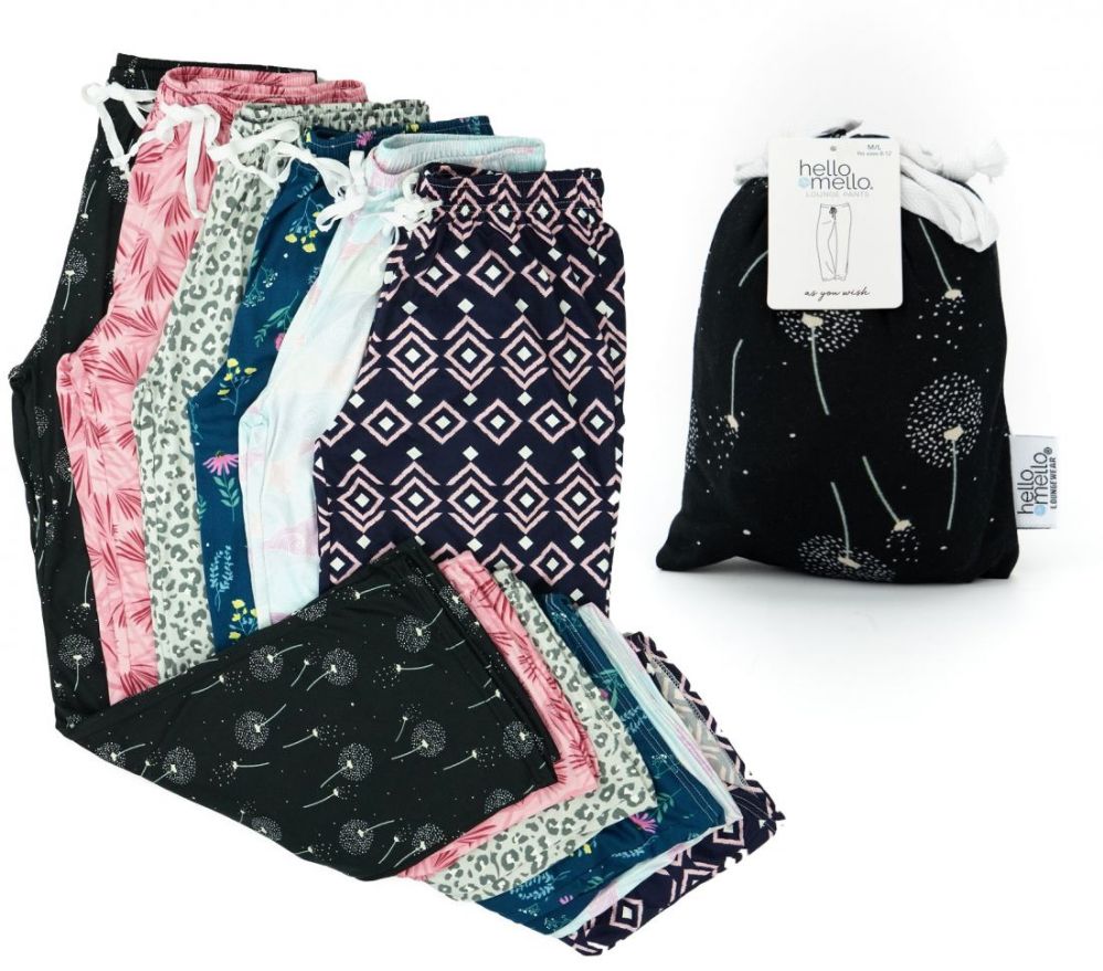 36 Wholesale Hello Mello Women's Dreamscape Lounge Pants Leopard Floral And Tribal Print