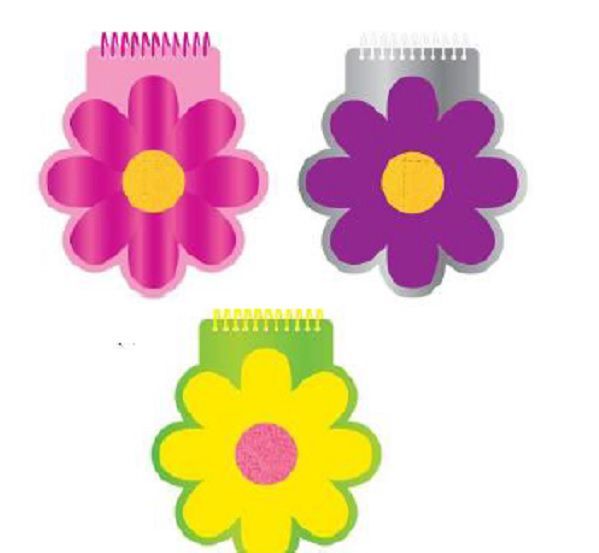 36 Pieces of 80 Sheet Die Cut Flower Design Spiral Memo Notepads