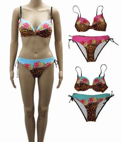 48 Pieces of Women Floral Printed Low Waisted Bikini Set Two Piece Bathing Suit