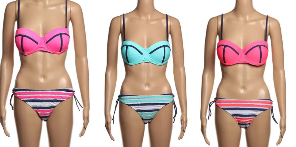 48 Pieces of Women's Striped Bikini Swimsuit