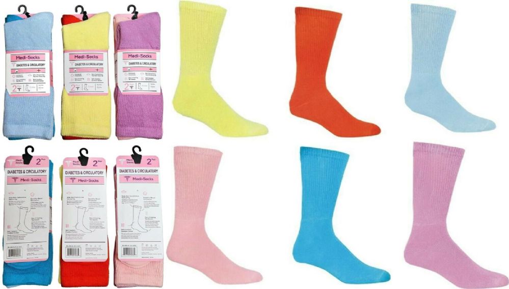 240 Pieces of Diabetic Socks Assorted Color Size 9-11