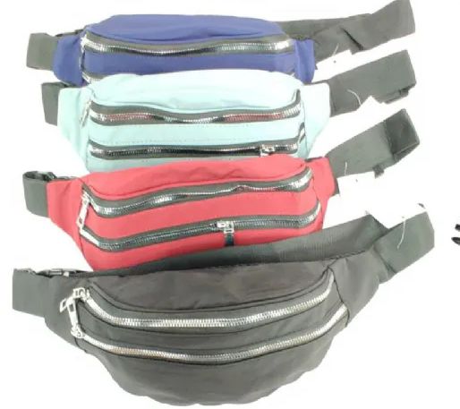 60 Wholesale Minimal Design Multi Zipper Fanny Pack