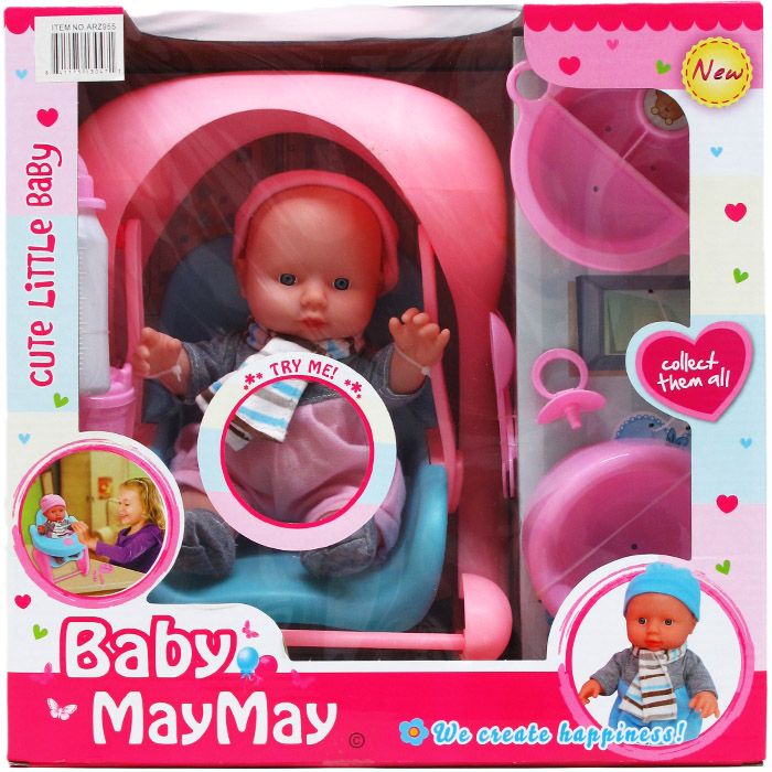 4 Wholesale 9" B/o Baby Doll W/ Sound & Accessories