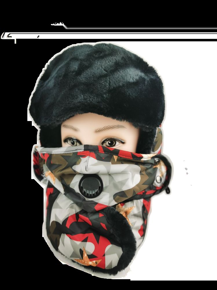 24 Wholesale Camouflage Winter Ski Hat With Filter Mask