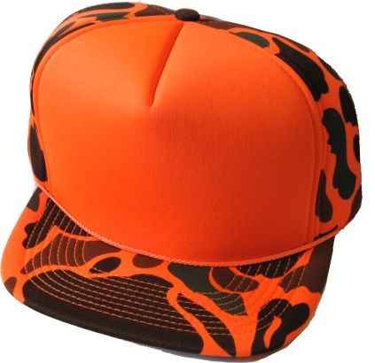 36 Pieces of Adults Hats Neon Orange Camo Winter Blank Caps With Plain Neon Orange Front