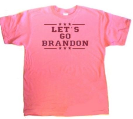 12 Pieces of Women 100% Cotton Pink T-Shirts Printed With One Color "let's Go Brandon" Design