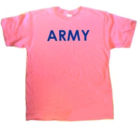12 Pieces of Women Made By Usa Company Pink T-Shirts Screen Printed With 1 Color Dark Blue "army"