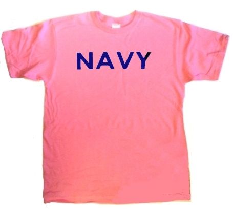 12 Pieces of Women Made By Usa Company Pink T-Shirts Screen Printed With 1 Color Dark Blue "navy"