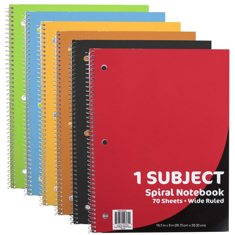 50 Pieces of 1 Subject Notebook - Wide Ruled - 70 Sheets