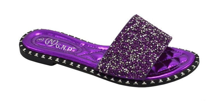 Purple sales rhinestone sandals