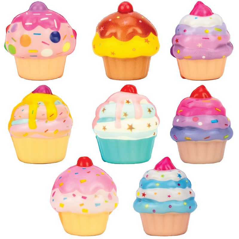 100 Pieces of Squishy Cupcake Toys