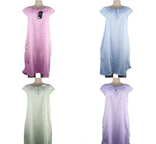 24 Wholesale Women Lace Design Night Gown Assorted Color Size M