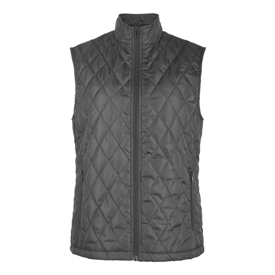 24 Pieces of Sofra Womens Diamond Quilted Puffer Vest Color D Grey Size S