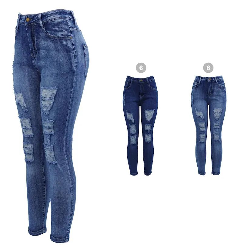 12 Pieces of Womens Jeans Color Blue Size Assorted
