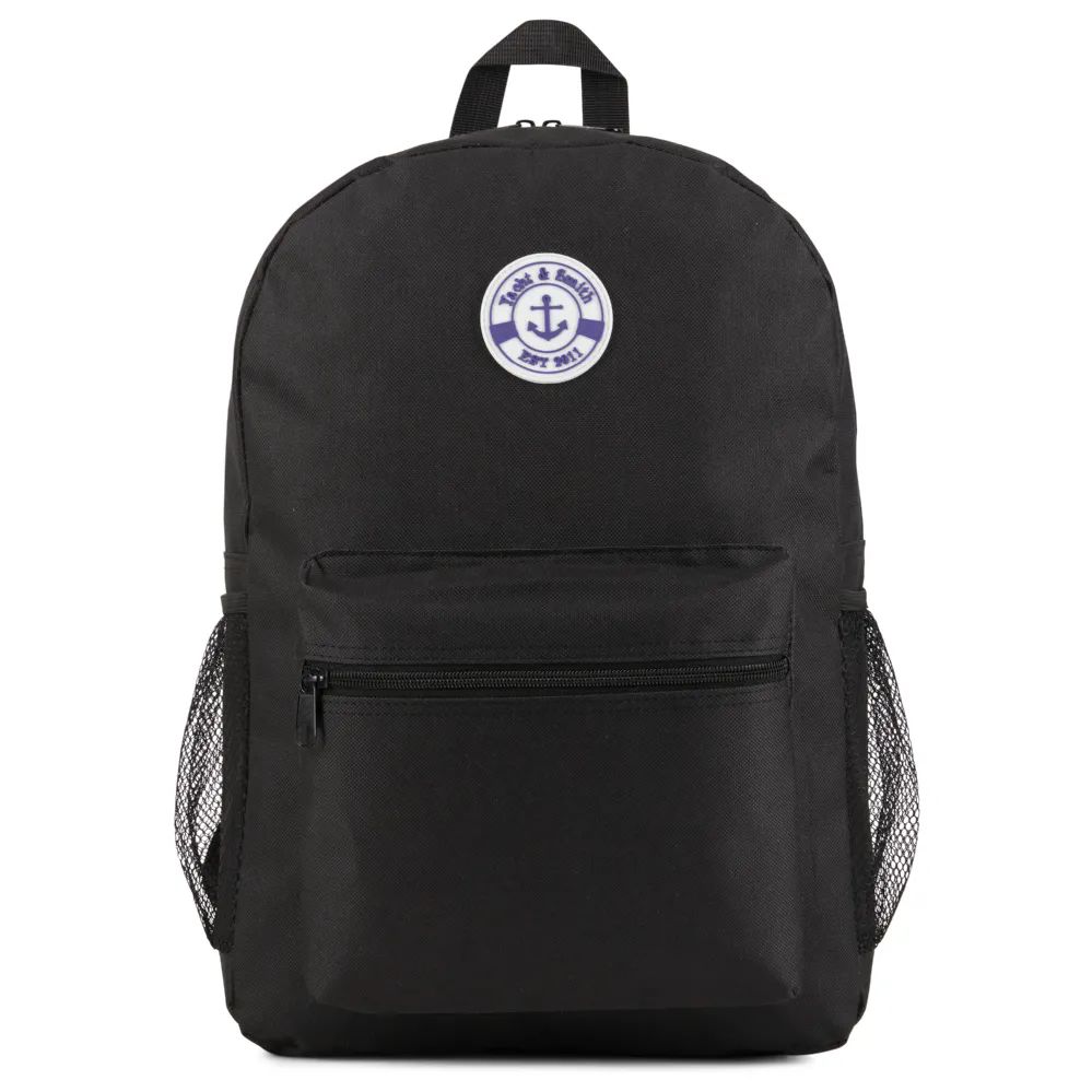 288 Wholesale Yacht & Smith 17inch Water Resistant Black Backpack With Adjustable Padded Straps