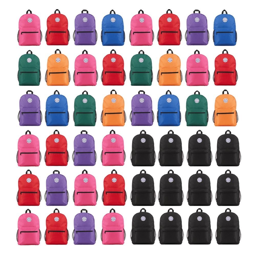 24 Pieces of Yacht & Smith 17 Inch Water Resistant Backpack With Adjustable Padded Shoulder Straps